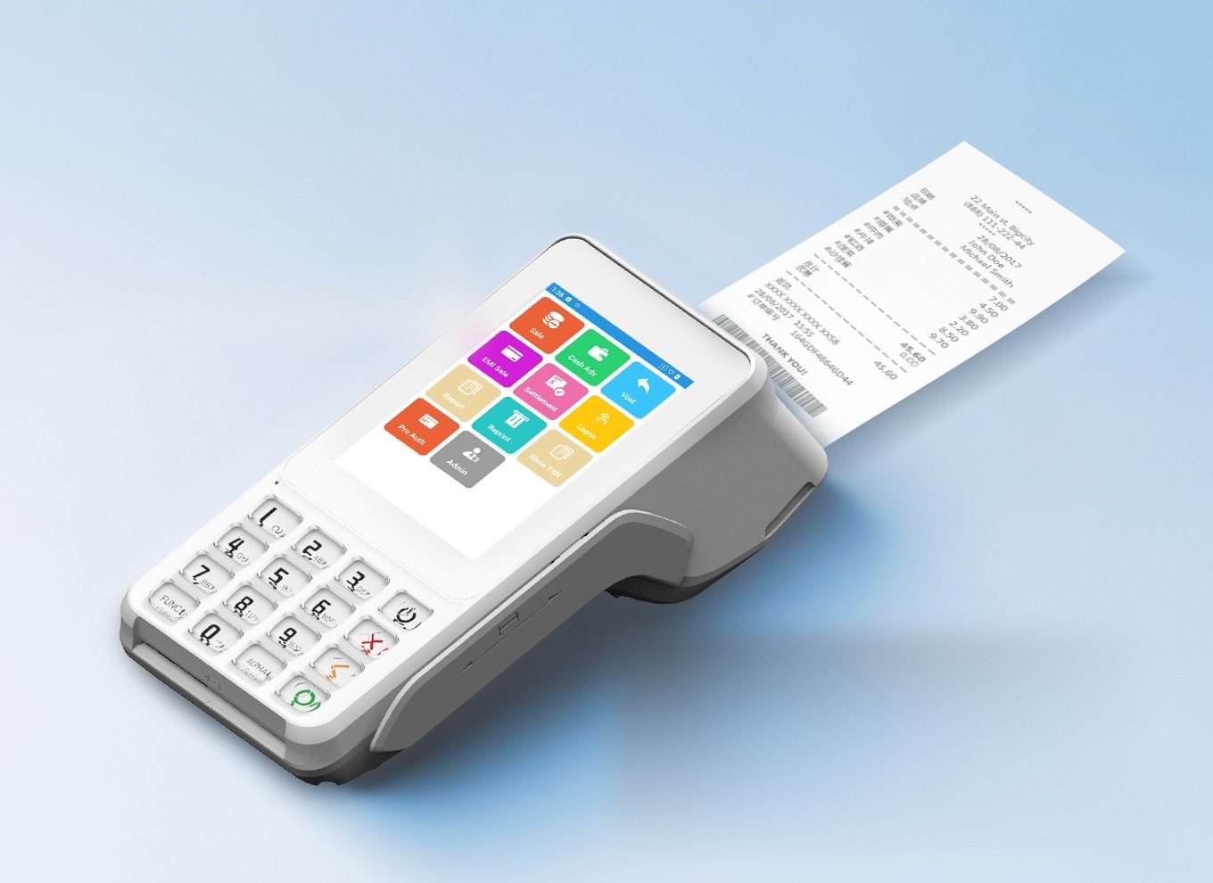 The terminal printing a customer receipt