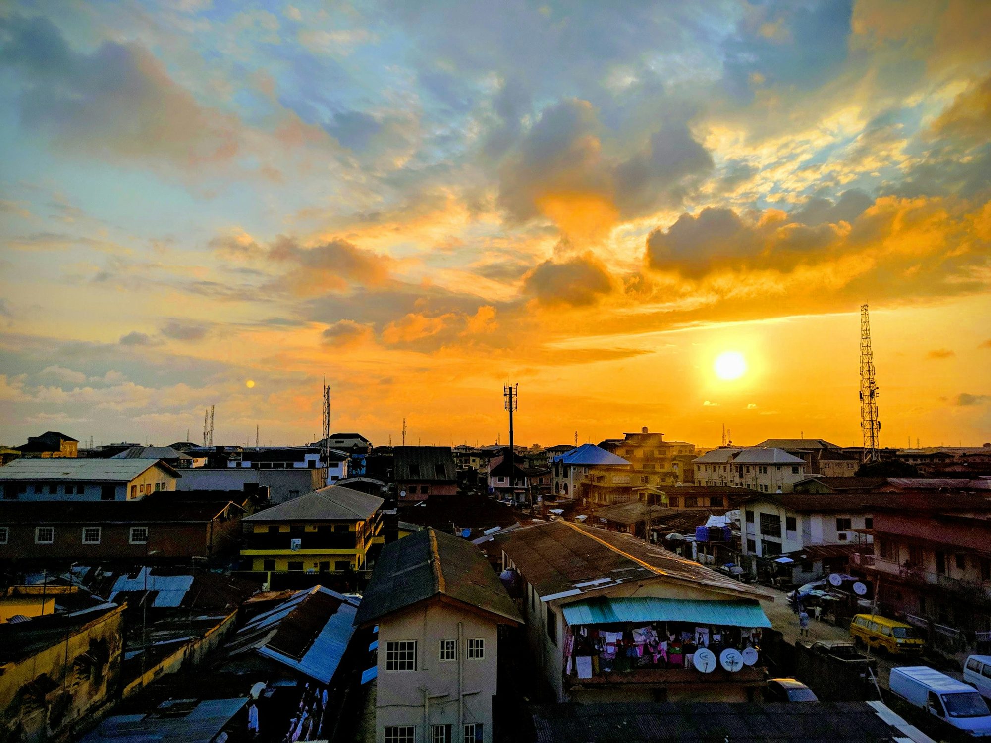 Sunset over the rooftops of Lagos
