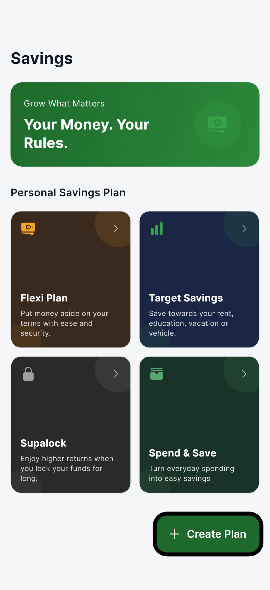 Savings pots in the CSwitchPay app